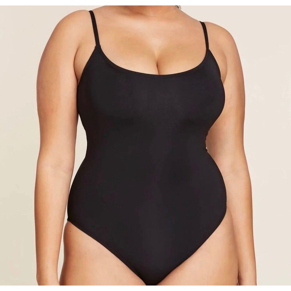 Andie Womens Amalfi XL Black One Piece Swimsuit Adjustable Straps Minimalist
